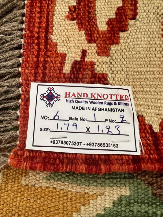 Kilim 179x123cm, handgemacht Afghanistan