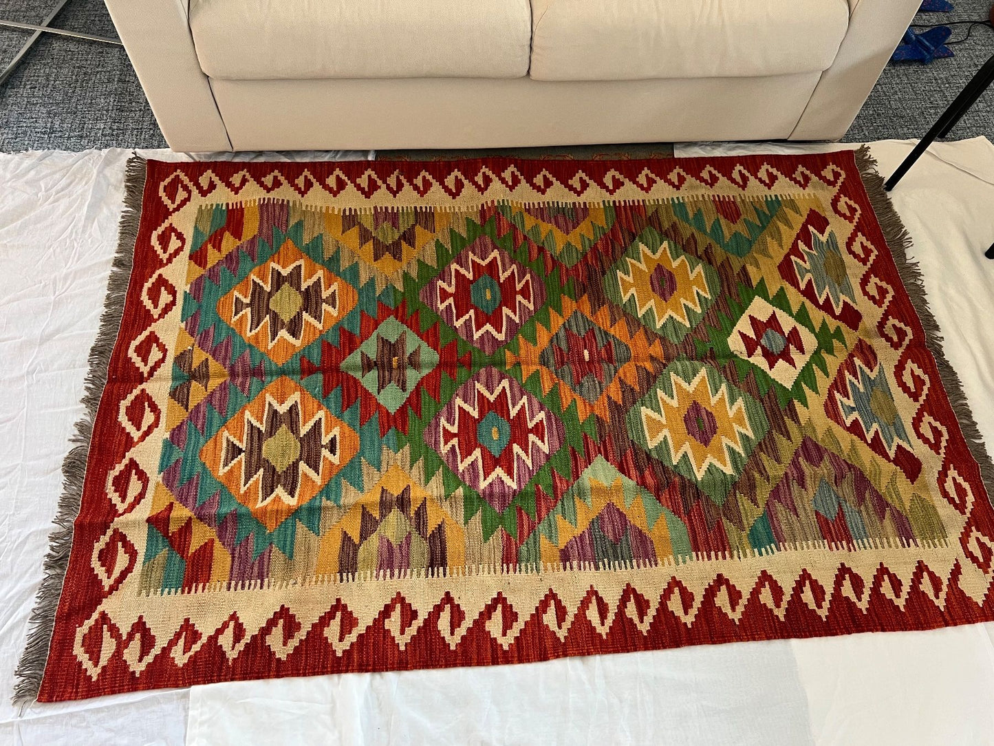 Kilim 179x123cm, handgemacht Afghanistan