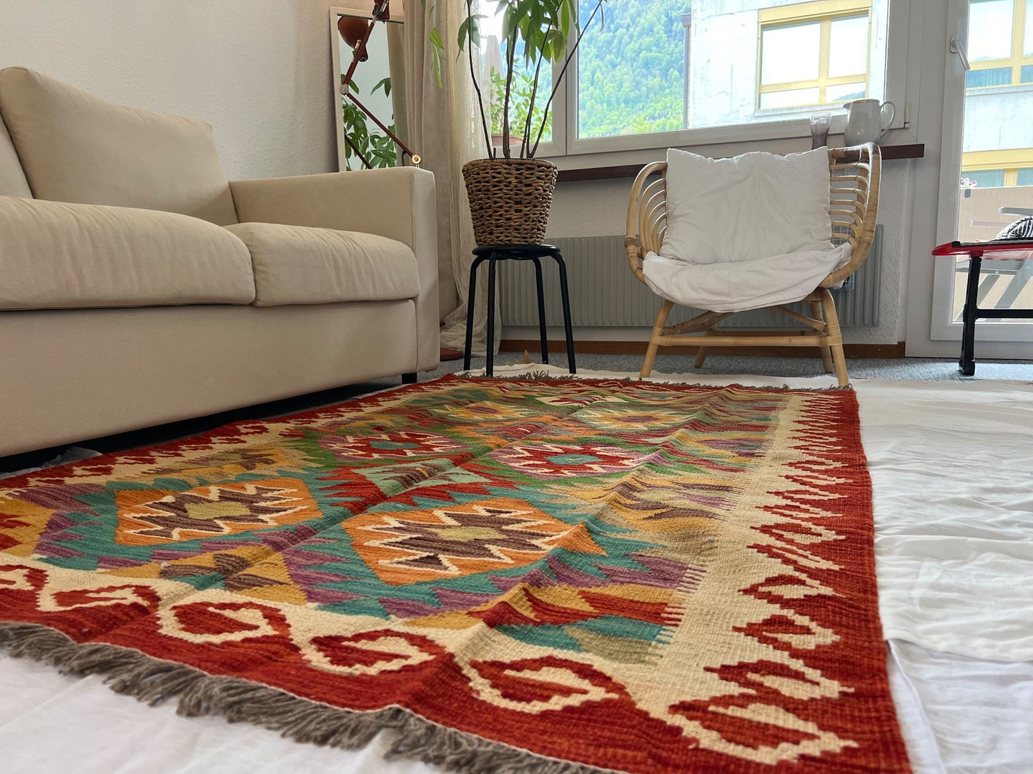 Kilim 179x123cm, handgemacht Afghanistan