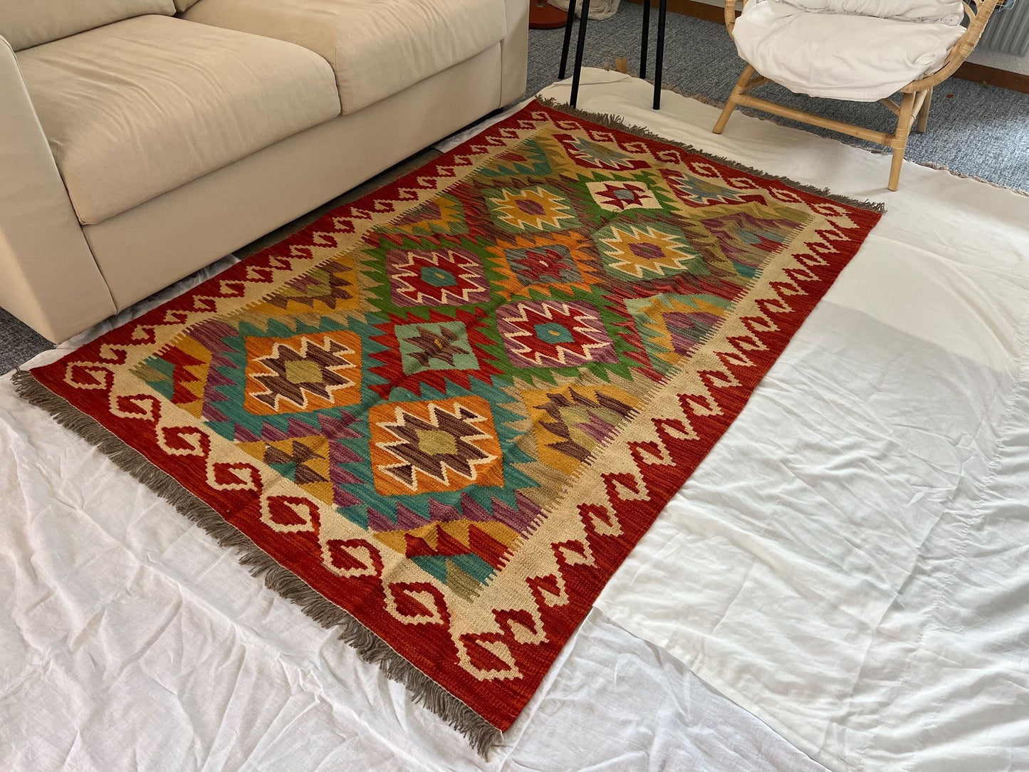 Kilim 179x123cm, handgemacht Afghanistan